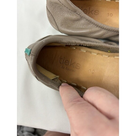 Tieks by Gavriel Ballet Flats Taupe Brown Leather 10 Foldable - Picture 14 of 15